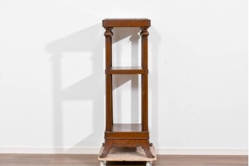 イギリスヴィンテージ　上手物!!　マホガニー材　石天板が特徴的な作りの良い花台　(R-085814)