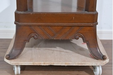 イギリスヴィンテージ　上手物!!　マホガニー材　石天板が特徴的な作りの良い花台　(R-085814)