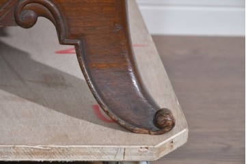 イギリスヴィンテージ　上手物!!　マホガニー材　石天板が特徴的な作りの良い花台　(R-085814)