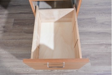 和製ヴィンテージ　天童木工　ナラ材　充実した収納で機能性バッチリのデスク　現行定価約52万円　(R-085816)