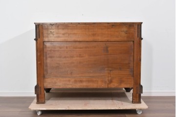 《天板取り付け加工費込み》　イギリスヴィンテージ　オーク材　優美な木彫装飾が引き立つエレガントなチェスト　(R-085818)