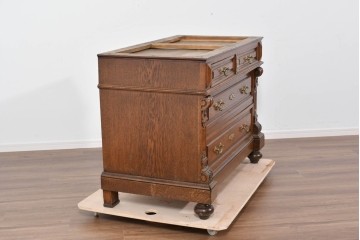 《天板取り付け加工費込み》　イギリスヴィンテージ　オーク材　優美な木彫装飾が引き立つエレガントなチェスト　(R-085818)