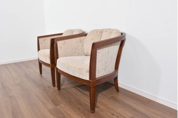 中古　DREXEL HERITAGE(ドレクセルヘリテイジ)　落ち着きのあるデザインが上品なラウンジチェア2脚セット　定価(2脚合計)約80万円　(R-085820)