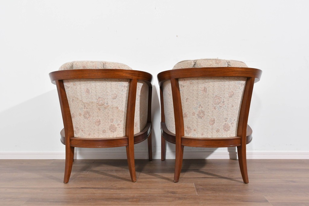 中古　DREXEL HERITAGE(ドレクセルヘリテイジ)　落ち着きのあるデザインが上品なラウンジチェア2脚セット　定価(2脚合計)約80万円　(R-085820)