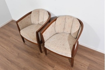 中古　DREXEL HERITAGE(ドレクセルヘリテイジ)　落ち着きのあるデザインが上品なラウンジチェア2脚セット　定価(2脚合計)約80万円　(R-085820)