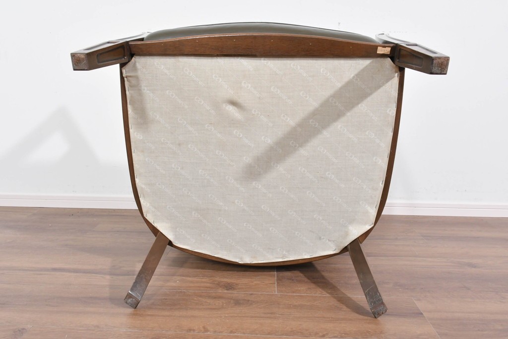 中古　maruni(マルニ木工)　地中海ロイヤルシリーズ　本革(レザー)　気品ある佇まいのラウンジチェア　定価約48万円　(R-085821)