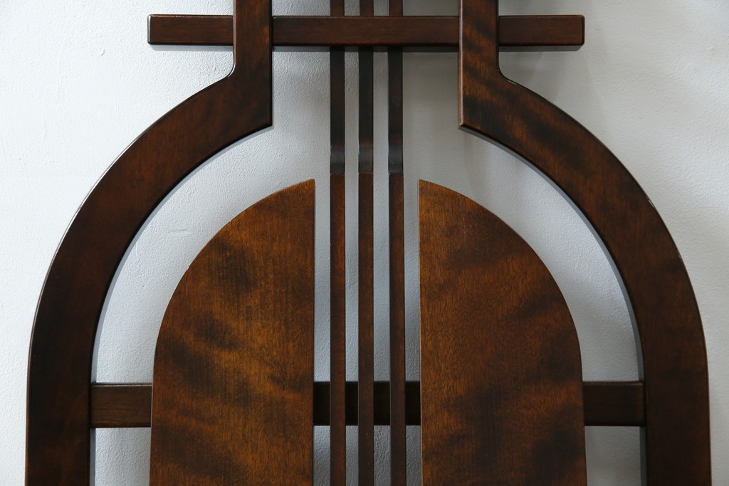 中古　美品　星野民芸(星野民藝)　独特の造形が目を引くアームレスチェア　(R-085822)