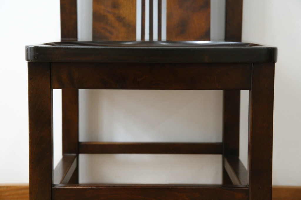 中古　美品　星野民芸(星野民藝)　独特の造形が目を引くアームレスチェア　(R-085822)