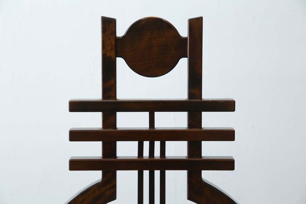 中古　美品　星野民芸(星野民藝)　独特の造形が目を引くアームレスチェア　(R-085822)