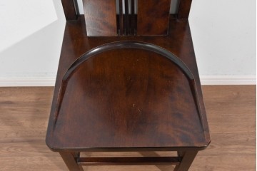 中古　美品　星野民芸(星野民藝)　独特の造形が目を引くアームレスチェア　(R-085822)