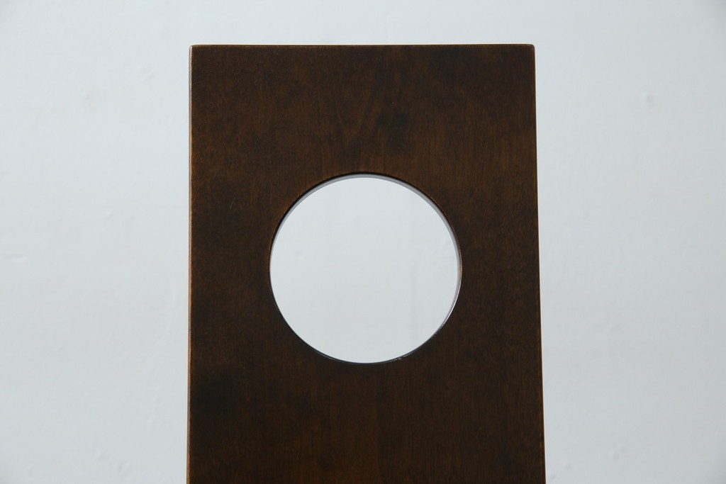 中古　美品　星野民芸(星野民藝)　丸抜き背板が印象的なダイニングチェア　(R-085823)