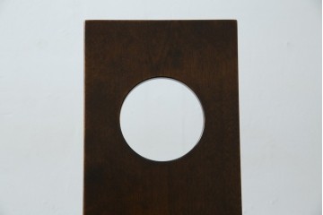 中古　美品　星野民芸(星野民藝)　丸抜き背板が印象的なダイニングチェア　(R-085823)