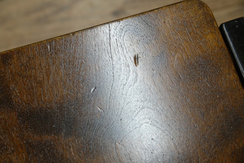 中古　美品　星野民芸(星野民藝)　丸抜き背板が印象的なダイニングチェア　(R-085823)