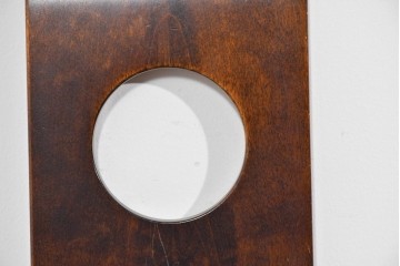 中古　美品　星野民芸(星野民藝)　丸抜き背板が印象的なダイニングチェア　(R-085823)