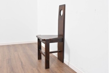 中古　美品　星野民芸(星野民藝)　丸抜き背板が印象的なダイニングチェア　(R-085823)