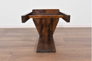 中古　美品　星野民芸(星野民藝)　丸抜き背板が印象的なダイニングチェア　(R-085823)