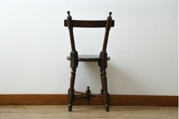 中古　松本民芸家具　丸座面が愛らしい素朴なフォルムの南京小椅子　(R-085824)