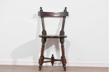 中古　松本民芸家具　丸座面が愛らしい素朴なフォルムの南京小椅子　(R-085824)