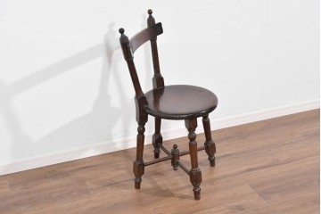 中古　松本民芸家具　丸座面が愛らしい素朴なフォルムの南京小椅子　(R-085824)