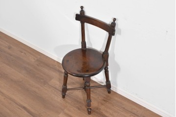 中古　松本民芸家具　丸座面が愛らしい素朴なフォルムの南京小椅子　(R-085824)