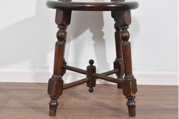 中古　松本民芸家具　丸座面が愛らしい素朴なフォルムの南京小椅子　(R-085824)