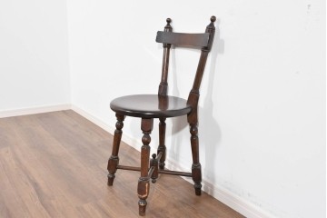 中古　松本民芸家具　丸座面が愛らしい素朴なフォルムの南京小椅子　(R-085824)