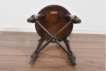 中古　松本民芸家具　丸座面が愛らしい素朴なフォルムの南京小椅子　(R-085824)