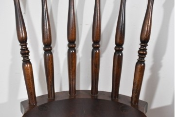 和製ヴィンテージ　松本民芸家具　曲線的な笠木が特徴のSP型スピンドルチェア2脚セット　定価(2脚合計)約19万円　(R-085825)