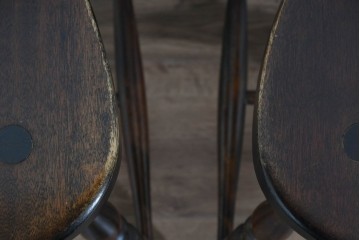 和製ヴィンテージ　松本民芸家具　曲線的な笠木が特徴のSP型スピンドルチェア2脚セット　定価(2脚合計)約19万円　(R-085825)