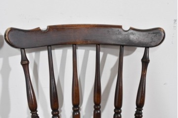 和製ヴィンテージ　松本民芸家具　曲線的な笠木が特徴のSP型スピンドルチェア2脚セット　定価(2脚合計)約19万円　(R-085825)