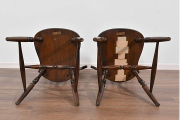 和製ヴィンテージ　松本民芸家具　曲線的な笠木が特徴のSP型スピンドルチェア2脚セット　定価(2脚合計)約19万円　(R-085825)