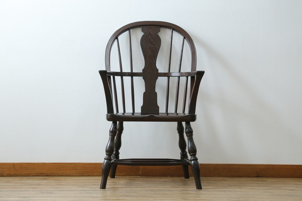 中古　超美品　松本民芸家具　堅牢で上質なつくりのWB型アームチェア　定価約20万円　(R-085826)