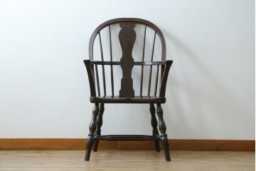 中古　超美品　松本民芸家具　堅牢で上質なつくりのWB型アームチェア　定価約20万円　(R-085826)
