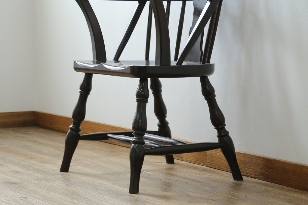 中古　超美品　松本民芸家具　堅牢で上質なつくりのWB型アームチェア　定価約20万円　(R-085826)