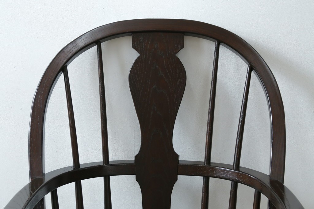 中古　超美品　松本民芸家具　堅牢で上質なつくりのWB型アームチェア　定価約20万円　(R-085826)