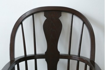 中古　超美品　松本民芸家具　堅牢で上質なつくりのWB型アームチェア　定価約20万円　(R-085826)