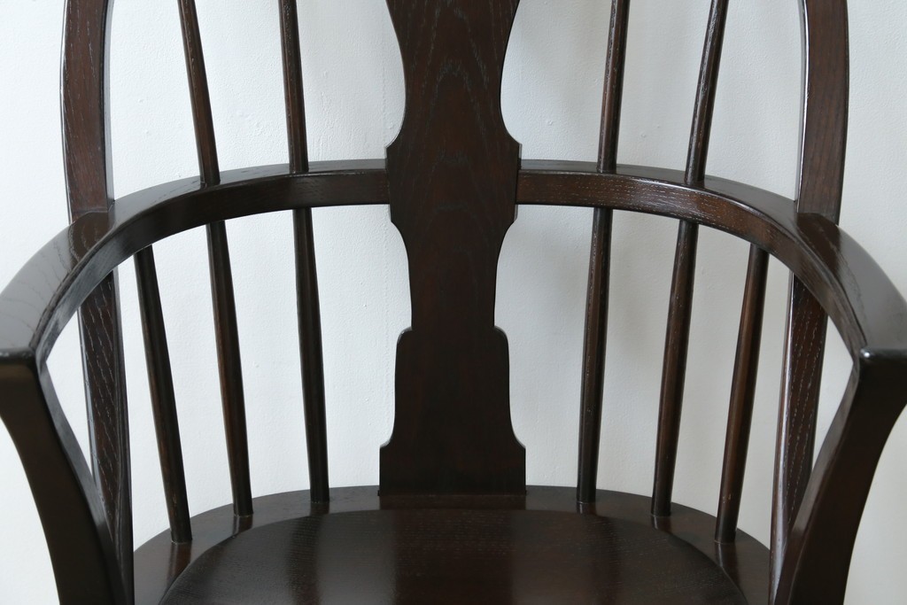 中古　超美品　松本民芸家具　堅牢で上質なつくりのWB型アームチェア　定価約20万円　(R-085826)