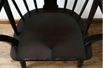 中古　超美品　松本民芸家具　堅牢で上質なつくりのWB型アームチェア　定価約20万円　(R-085826)