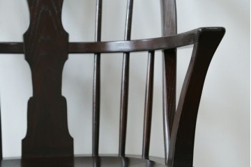 中古　超美品　松本民芸家具　堅牢で上質なつくりのWB型アームチェア　定価約20万円　(R-085826)