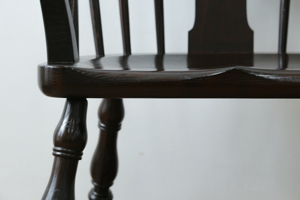 中古　超美品　松本民芸家具　堅牢で上質なつくりのWB型アームチェア　定価約20万円　(R-085826)