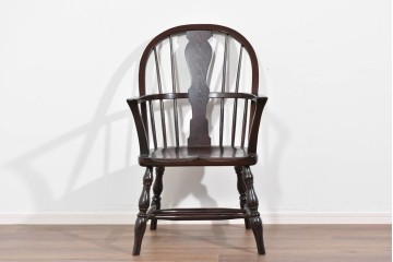 中古　超美品　松本民芸家具　堅牢で上質なつくりのWB型アームチェア　定価約20万円　(R-085826)