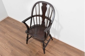 中古　超美品　松本民芸家具　堅牢で上質なつくりのWB型アームチェア　定価約20万円　(R-085826)