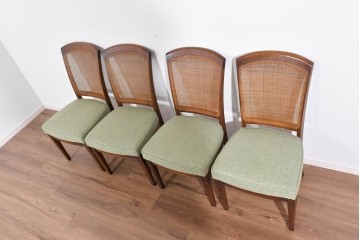 中古　超美品　maruni(マルニ木工)　地中海ロイヤルシリーズ　淡緑色の座面が上品なレティーロチェア4脚セット　定価(4脚合計)約32万円　(R-085827)