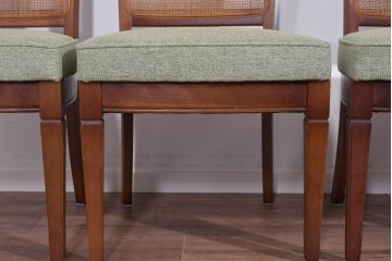 中古　超美品　maruni(マルニ木工)　地中海ロイヤルシリーズ　淡緑色の座面が上品なレティーロチェア4脚セット　定価(4脚合計)約32万円　(R-085827)