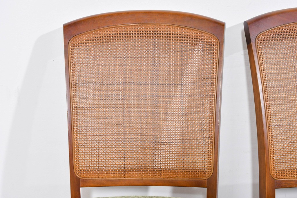 中古　超美品　maruni(マルニ木工)　地中海ロイヤルシリーズ　淡緑色の座面が上品なレティーロチェア4脚セット　定価(4脚合計)約32万円　(R-085827)