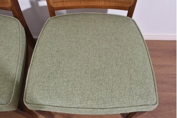 中古　超美品　maruni(マルニ木工)　地中海ロイヤルシリーズ　淡緑色の座面が上品なレティーロチェア4脚セット　定価(4脚合計)約32万円　(R-085827)