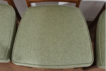 中古　超美品　maruni(マルニ木工)　地中海ロイヤルシリーズ　淡緑色の座面が上品なレティーロチェア4脚セット　定価(4脚合計)約32万円　(R-085827)