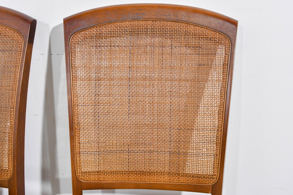 中古　超美品　maruni(マルニ木工)　地中海ロイヤルシリーズ　淡緑色の座面が上品なレティーロチェア4脚セット　定価(4脚合計)約32万円　(R-085827)