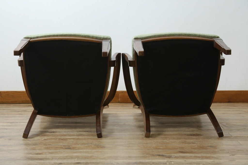 中古　超美品　maruni(マルニ木工)　地中海ロイヤルシリーズ　柔らかな曲線アームが魅力のレティーロチェア2脚セット　定価(2脚合計)約19万円　(R-085828)