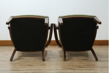 中古　超美品　maruni(マルニ木工)　地中海ロイヤルシリーズ　柔らかな曲線アームが魅力のレティーロチェア2脚セット　定価(2脚合計)約19万円　(R-085828)